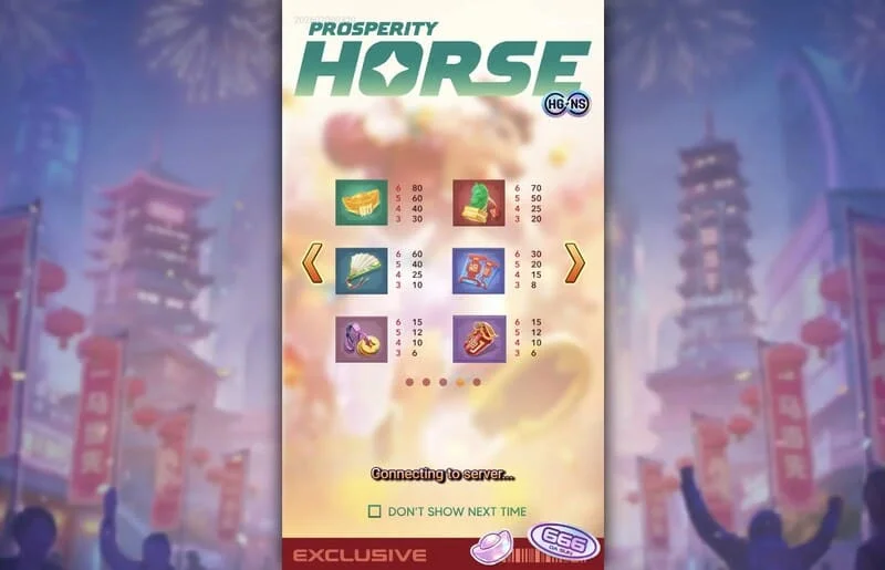 Prosperity Horse - simbolu izmaksu tabula